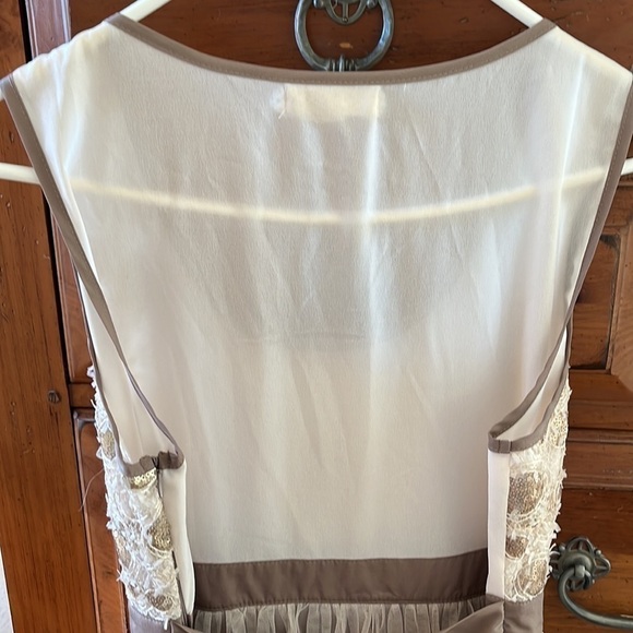 A’reve Girls cream and tan sleeveless dress, size large. - Picture 6 of 7